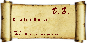 Ditrich Barna névjegykártya
